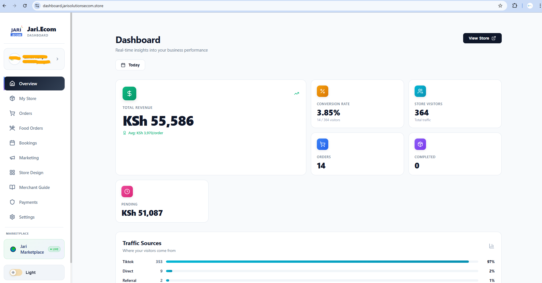 Jari.Ecom Dashboard